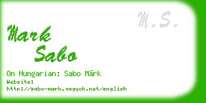 mark sabo business card